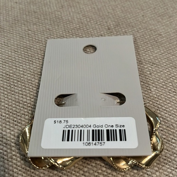 FRANCES GOLD TWISTED HOOP EARRINGS/NWT - Picture 5 of 5